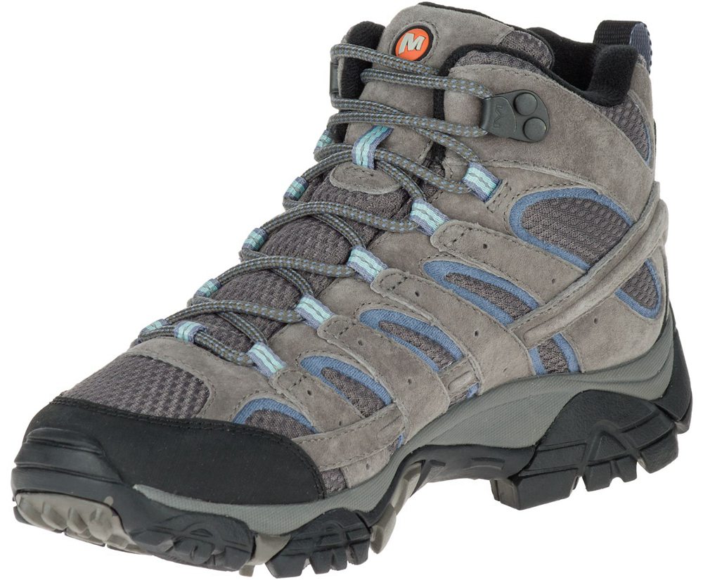 Kozaki Merrell Damskie Szare - Moab 2 Mid Waterproof - 076842-YXF